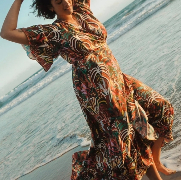 FARM RIO Fiesta Maxi Wrap Dress NWOT - XS - Picture 4 of 12